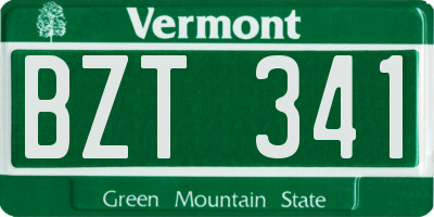 VT license plate BZT341