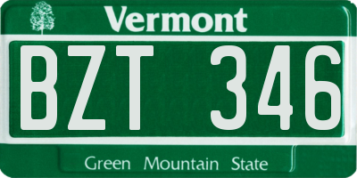VT license plate BZT346
