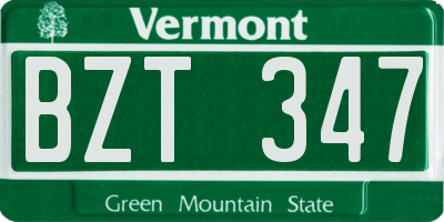 VT license plate BZT347