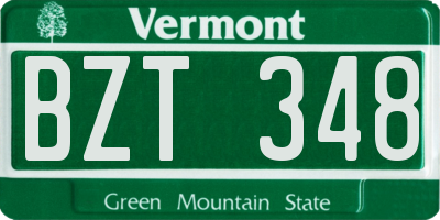 VT license plate BZT348