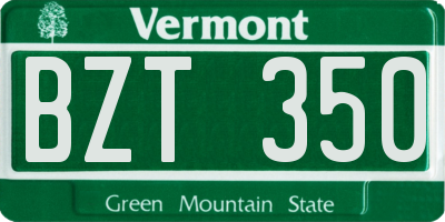VT license plate BZT350