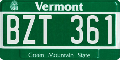 VT license plate BZT361