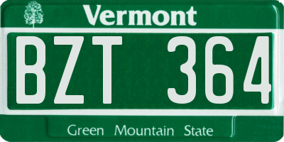VT license plate BZT364
