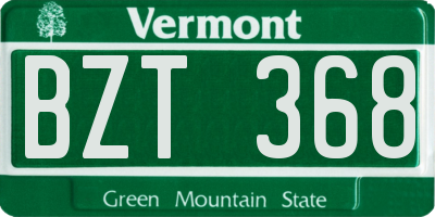 VT license plate BZT368
