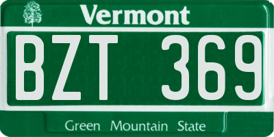 VT license plate BZT369