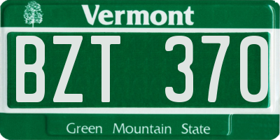 VT license plate BZT370