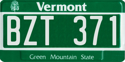 VT license plate BZT371