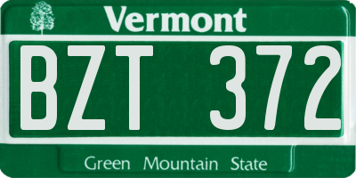 VT license plate BZT372