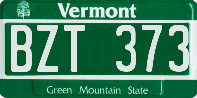 VT license plate BZT373