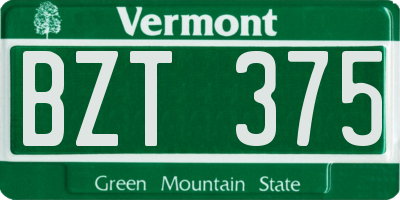 VT license plate BZT375