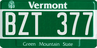 VT license plate BZT377