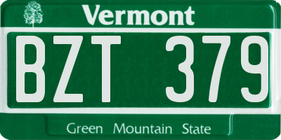 VT license plate BZT379