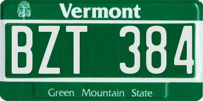 VT license plate BZT384