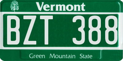 VT license plate BZT388