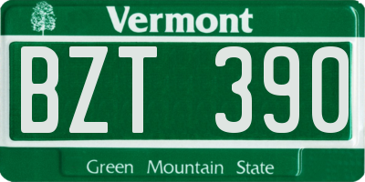 VT license plate BZT390