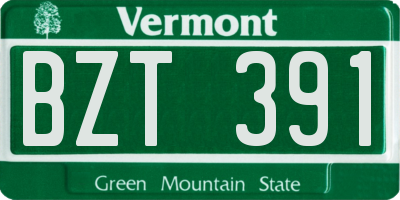 VT license plate BZT391