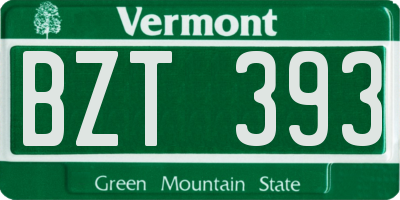VT license plate BZT393
