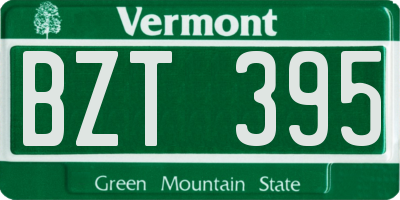 VT license plate BZT395