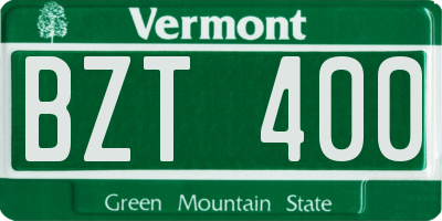 VT license plate BZT400