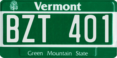 VT license plate BZT401