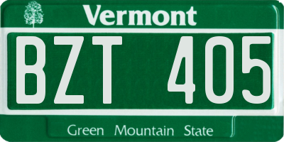 VT license plate BZT405