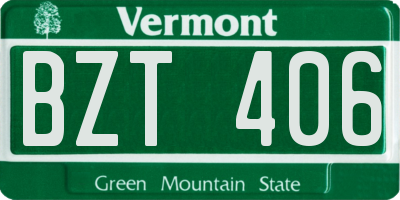 VT license plate BZT406