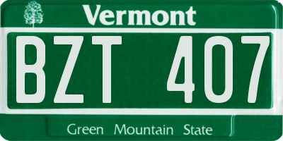 VT license plate BZT407