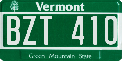 VT license plate BZT410