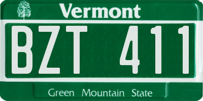 VT license plate BZT411