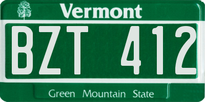 VT license plate BZT412