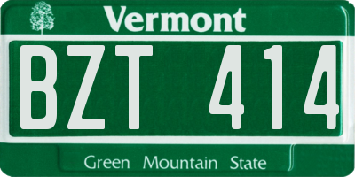 VT license plate BZT414