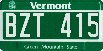 VT license plate BZT415