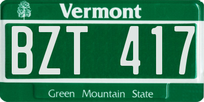 VT license plate BZT417