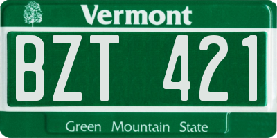 VT license plate BZT421