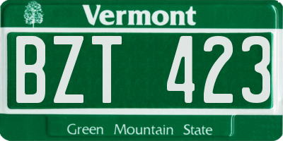VT license plate BZT423