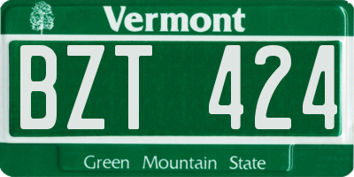 VT license plate BZT424