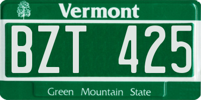 VT license plate BZT425