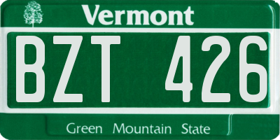 VT license plate BZT426