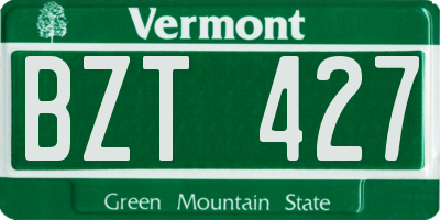 VT license plate BZT427