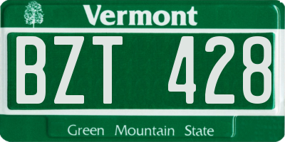 VT license plate BZT428