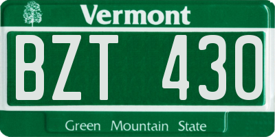 VT license plate BZT430