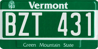 VT license plate BZT431