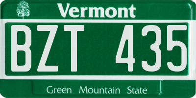 VT license plate BZT435