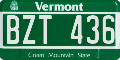 VT license plate BZT436
