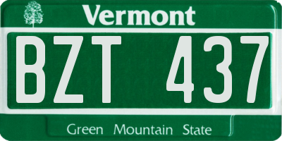 VT license plate BZT437