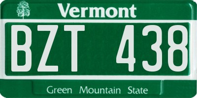 VT license plate BZT438