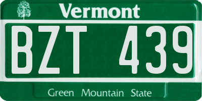 VT license plate BZT439