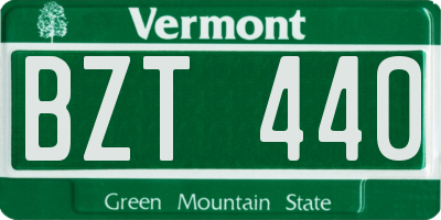 VT license plate BZT440