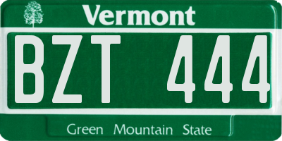 VT license plate BZT444