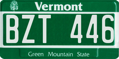 VT license plate BZT446